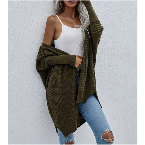 Cozy Dolman Sleeve Open Front cardigan - Picture 5 of 8